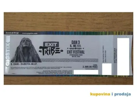 Pojedinačne karte za EXIT 2019.