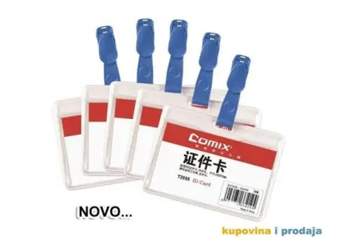 Bedž za ID kartice 99x67 sa plavom štipaljkom