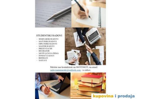 Seminarski, maturski radovi, prezentacije, eseji, diplomski - pouzdano i povoljno