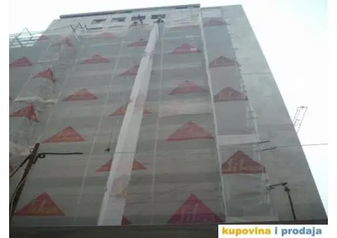 Mreza -zastitno  platno za skelu PVC 2x100m - NOVO