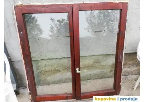 Drveni prozori, dvokrilni duplo staklo sa šalonima. - 2/3