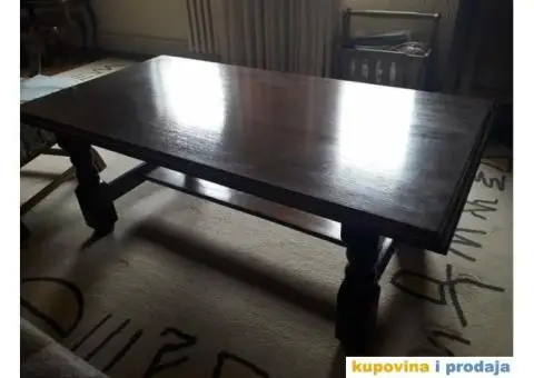 Sto za dnevni boravak puno drvo, Slavonski hrast kao nov - 1/4