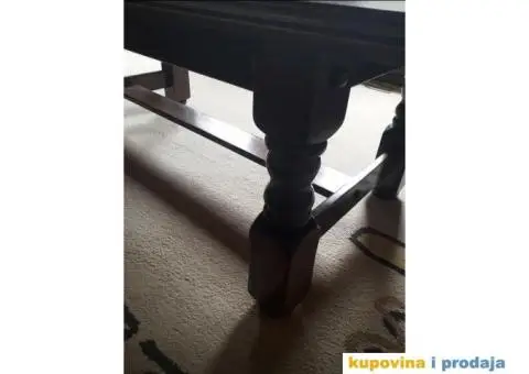 Sto za dnevni boravak puno drvo, Slavonski hrast kao nov - 4/4