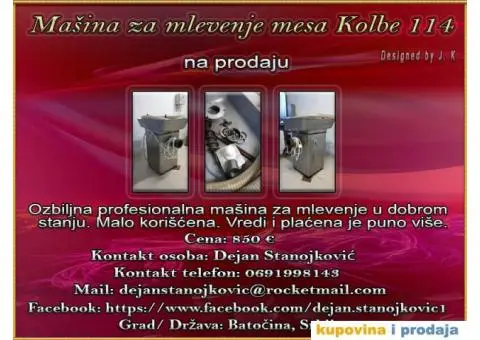 Mašina za mlevenje Mesa Kolbe 114 - 1/4