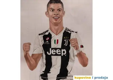 Portret Cristiano Ronaldo uramljeno