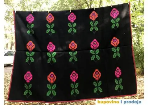 Etno ručni rad - ćilim / vuneni prekrivač sa dva lica (195 x 150cm) - 2/3