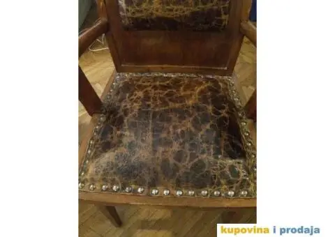Unikatna Art Deco stolica- krokodil koza - 2/4