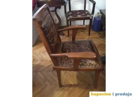 Unikatna Art Deco stolica- krokodil koza - 3/4