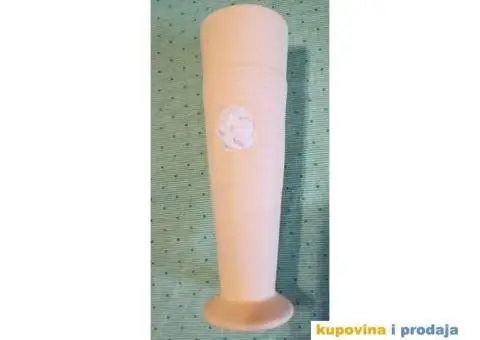 Vaza od gline sa belim cvetom, žuta visoka - 4/11