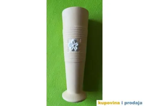 Vaza od gline sa belim cvetom, žuta visoka - 5/11