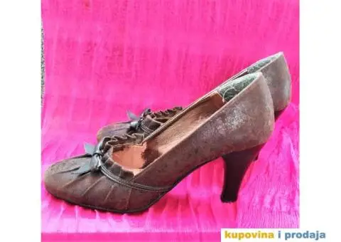 Cipele vel 37, izvrnuta koža braon boje - 3/11