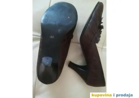 Cipele vel 37, izvrnuta koža braon boje - 5/11