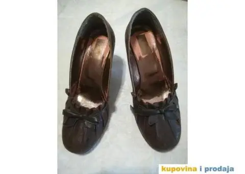 Cipele vel 37, izvrnuta koža braon boje - 7/11