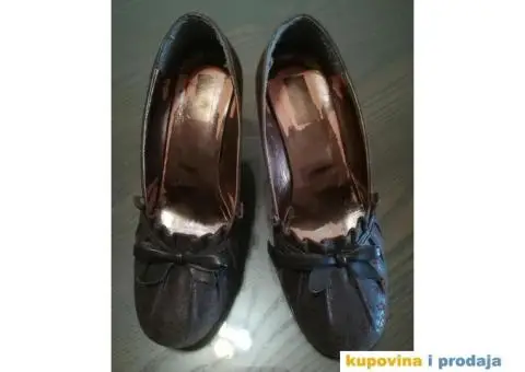 Cipele vel 37, izvrnuta koža braon boje - 8/11