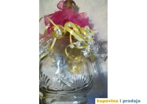 Staklena flaša ukrašena za svadbu - 1/9