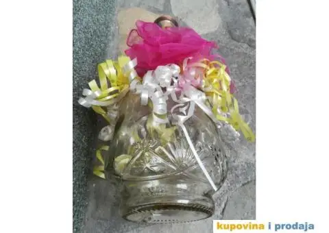 Staklena flaša ukrašena za svadbu - 2/9