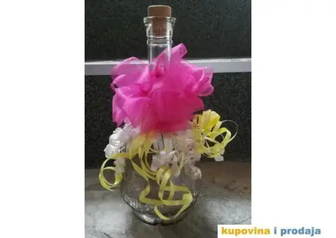 Staklena flaša ukrašena za svadbu - 4/9