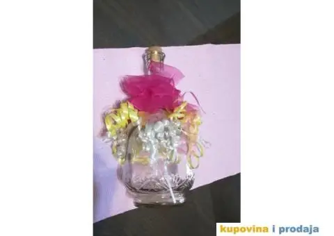 Staklena flaša ukrašena za svadbu - 6/9