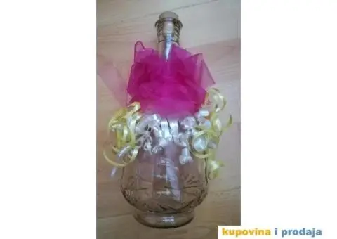 Staklena flaša ukrašena za svadbu - 7/9