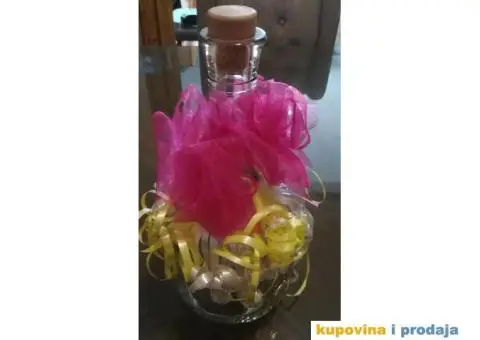 Staklena flaša ukrašena za svadbu - 8/9