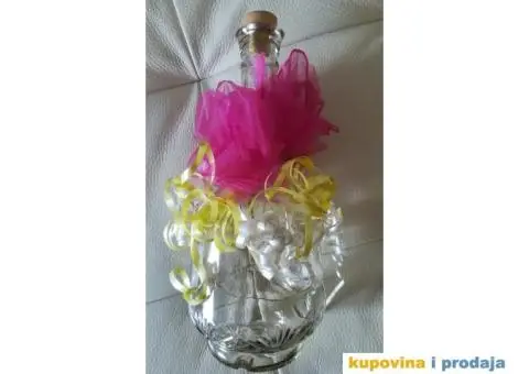 Staklena flaša ukrašena za svadbu - 9/9