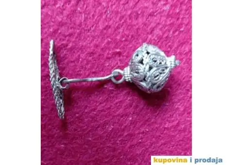 Savrseno ocuvano! Staro Srebro filigran dugmad za kosulju - 3/4