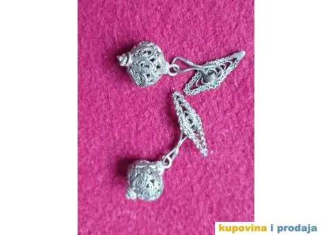 Savrseno ocuvano! Staro Srebro filigran dugmad za kosulju - 4/4