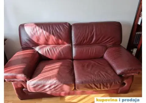 Kožni trosed sa mehanizmom, dvosed i fotelja - 7/7