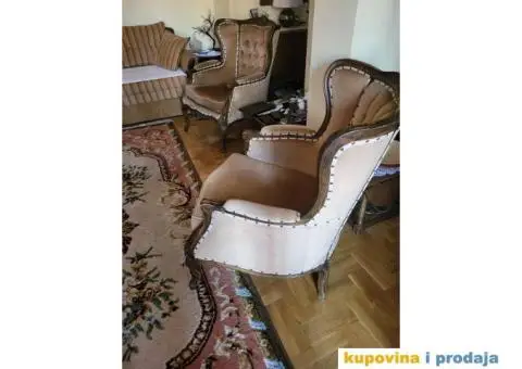Stilski namestaj: dvosed, dve fotelje i sto - 5/6