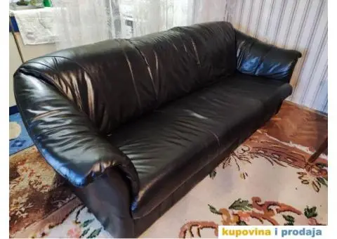 Kožna garnitura trosed i dve fotelje - 1/3