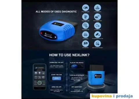NEXAS NexLink Bluetooth IOS & Android & PC OBD2/EOBD Dijag - 7/15