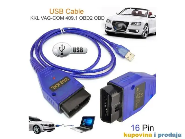 USB VAG-COM 409.1, OBD2 KKL VW, Audi, Škoda,Seat - 1