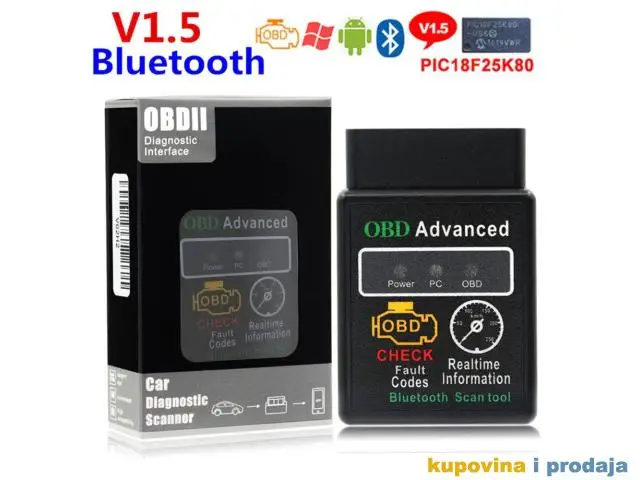 Bluetooth ELM327 HHOBD2 OBDII V1.5, 25k80 cip - 1