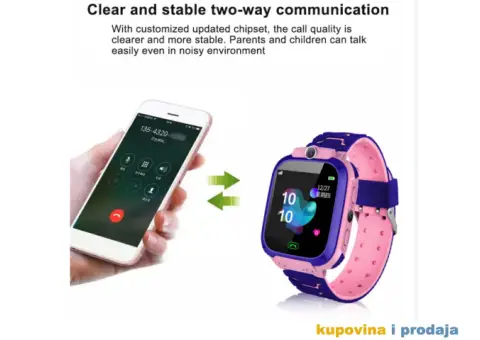 Deciji Smart Sat Q12B, lbs Pracenje, Sim Kartica, 2G,SOS - 3/15