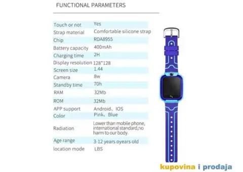 Deciji Smart Sat Q12B, lbs Pracenje, Sim Kartica, 2G,SOS - 14/15