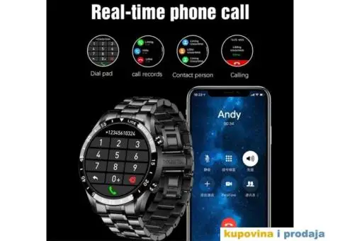 Lige Bluetooth Smart Watch - Crna Metalna Narukvica - 3/14