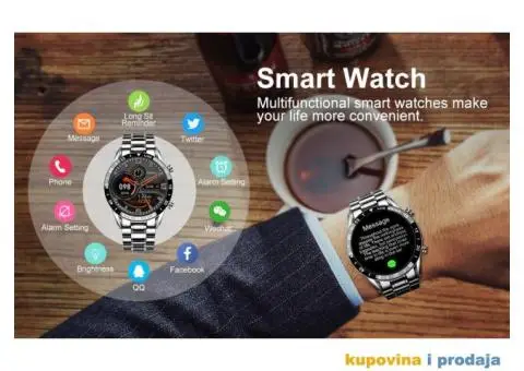 Lige Bluetooth Smart Watch - Crna Metalna Narukvica - 9/14