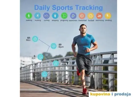 Lige Bluetooth Smart Watch - Crna Metalna Narukvica - 10/14