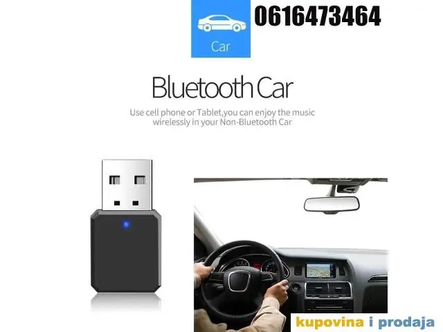 USB Hands Free Bluetooth Receiver Car Kit - 1