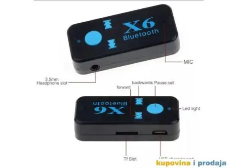 X6 Bluetooth Resiver Auto Car Kit - 10/15