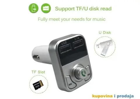 V2 Bluetooth Auto Car Kit USB punjač MP3 Handsfree FM - 4/15