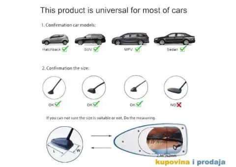 Ajkula Shark Krovna Auto Radio FM Antena - 12/15