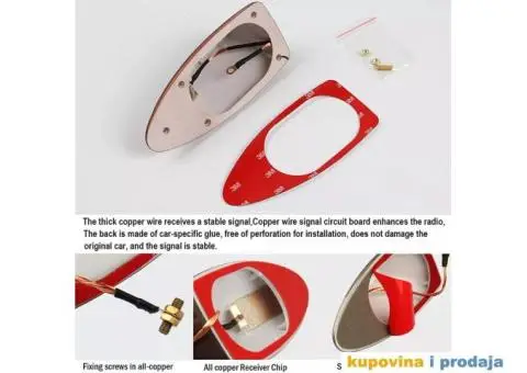 Ajkula Shark Krovna Auto Radio FM Antena - 14/15