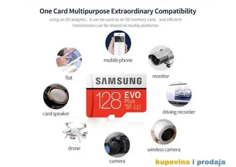 NOVO - Samsung Evo Plus 128Gb, 256GB, 512GB Micro SD Kartic - 8/15