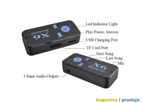 X6 Bluetooth Resiver Auto Car Kit - 14/14