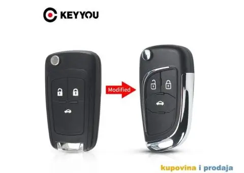 Kućište za ključ sa 3 tastera, za Opel Insignia Astra, Mokka - 1/10