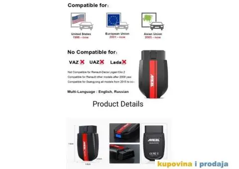 ANCEL BD200 Bluetooth OBD2 Auto dijagnostički alat - 7/15