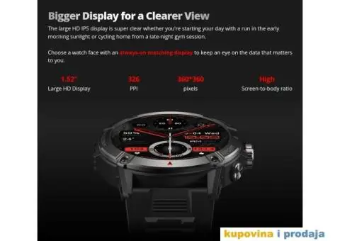 Novo- Zeblaze Ares 3 Bluetooth Smartwatch, Pozivi - 11/15