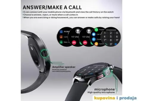 Novo - GT3 Pro Bluetooth NFC Smart Watch Bluetooth Poziv - 8/15
