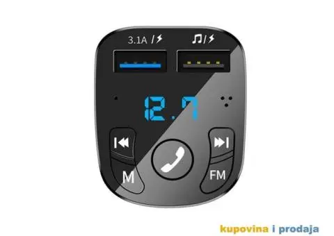 Bluetooth FM Transmiter, HandsFree, MP3, SD, 3.1A Brzi Punjac - 3/13